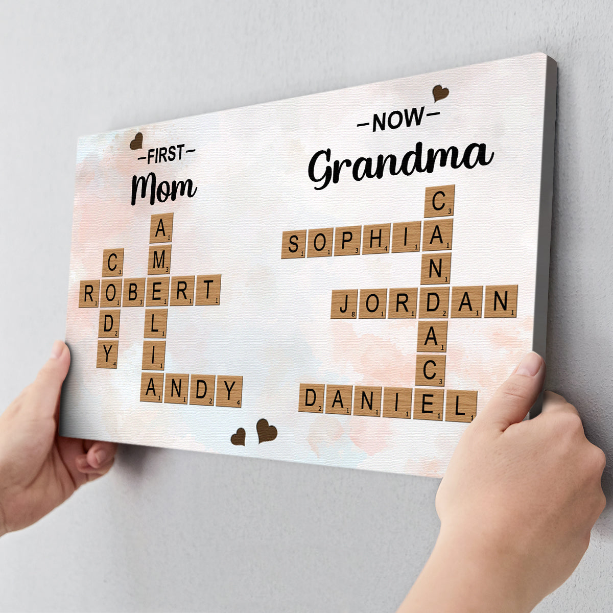 Personalized Customized Crossword Family Name Canvas / Poster - Custom Gift For Family Members
