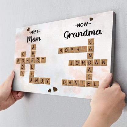 Personalized Customized Crossword Family Name Canvas / Poster - Custom Gift For Family Members