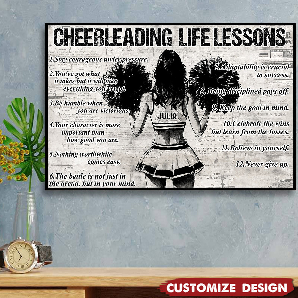 Personalized Cheerleading Girl Poster / Canvas - Gift For Cheerleading Lovers