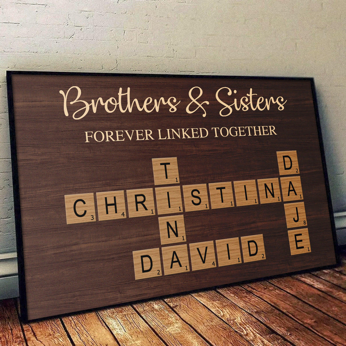 Forever Linked Together - Personalized Customized Sibling Canvas/poster