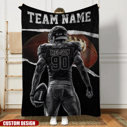 Personalized American Football Boy Blanket - Gift for Fans & Players