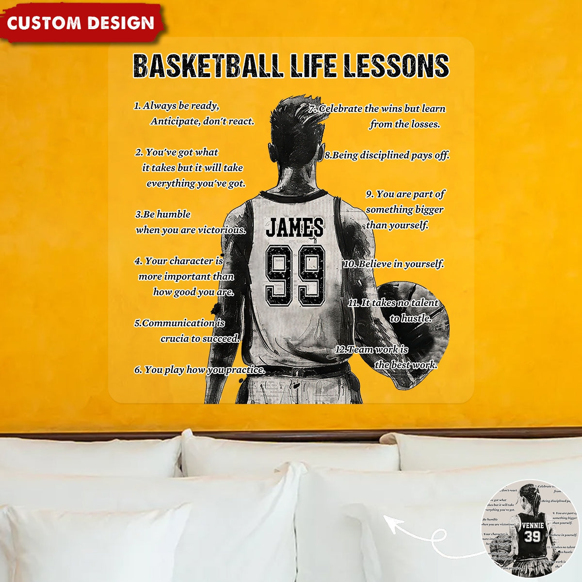 Personalized Basketball Life Lessons Decal - Custom Gift for Players & Fans