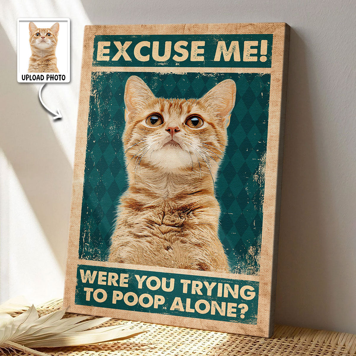 Personalized Custom “Excuse Me” Pets Photo Canvas / Poster - Gift For Pet Lovers