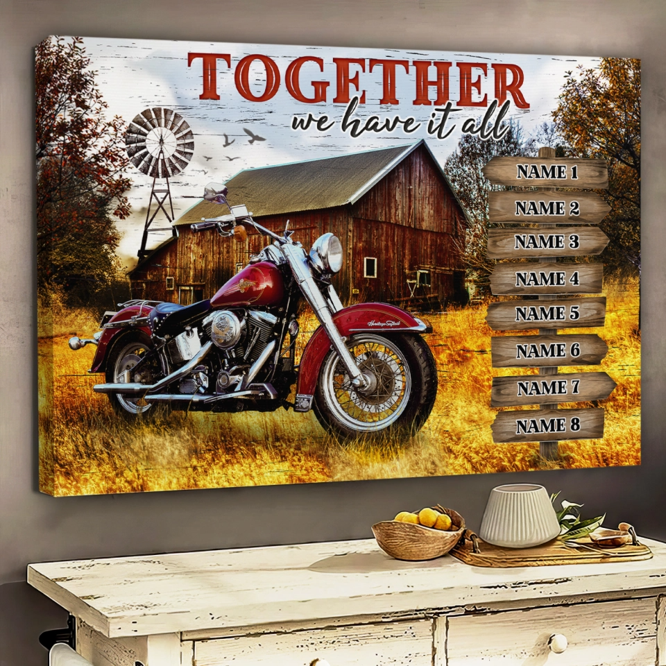 Personalized 'Together We Have It All' Rustic Family Name Canvas Art