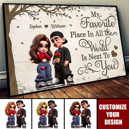 “My Favorite Place” Personalized Couple Canvas - Custom Romantic Wall Art Gift
