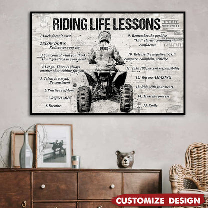 Personalized 4 Wheeler Riding Life Lessons Poster / Canvas - Gift For 4-Wheeler Riders