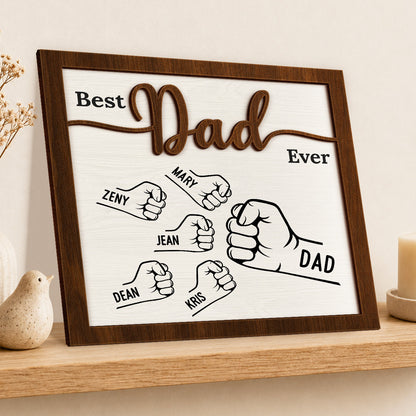 Personalized Fist Bump Wooden Plaque for Dad with personalized design details for meaningful gifting image 8