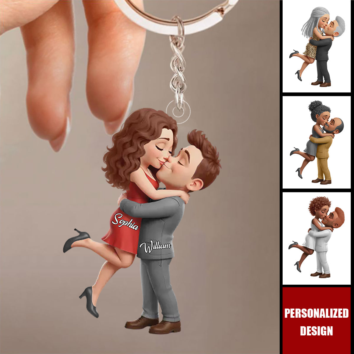 Personalized Custom Anniversary Wedding Keychain - Gifts For Husband And Wife