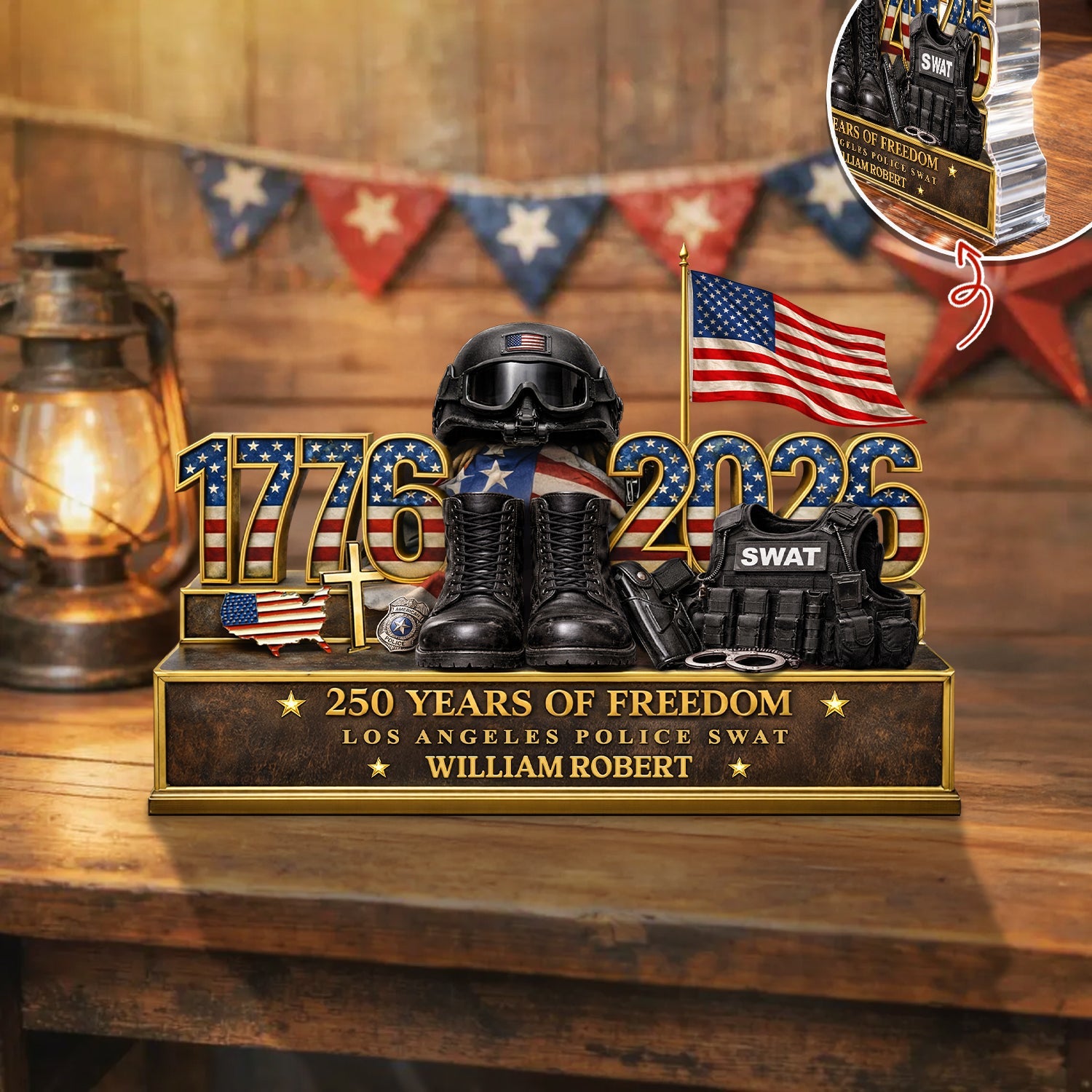 Personalized Acrylic Block Plaque - 250 Years Of Freedom 1776–2026
