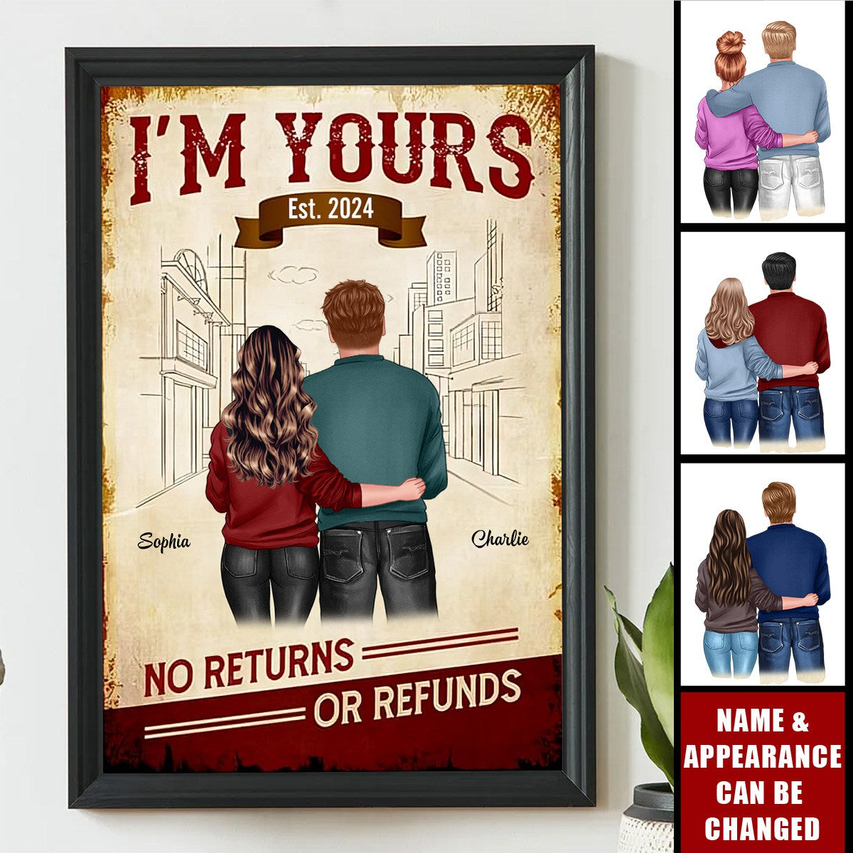 Personalized “I’m Yours No Return” Poster / Canvas - Custom Couple Gift for Him for Her