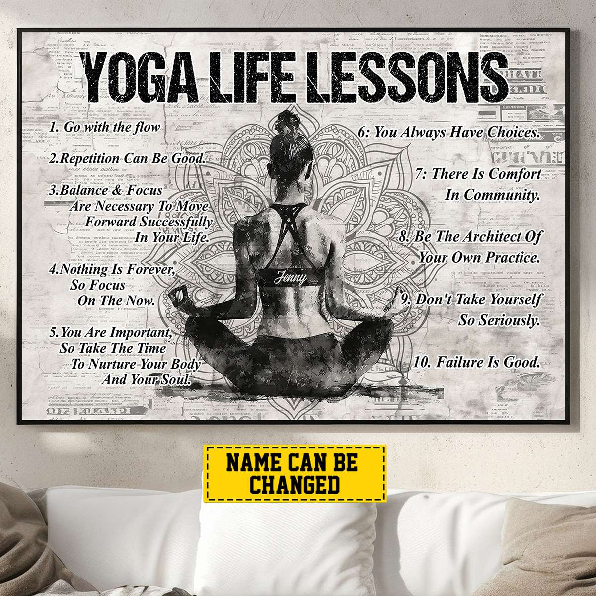 Personalized Yoga Life Lessons Poster / Canvas - Custom Gift For Yoga Lovers