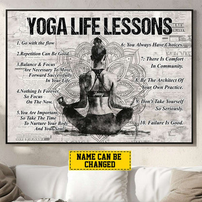 Personalized Yoga Life Lessons Poster / Canvas - Custom Gift For Yoga Lovers