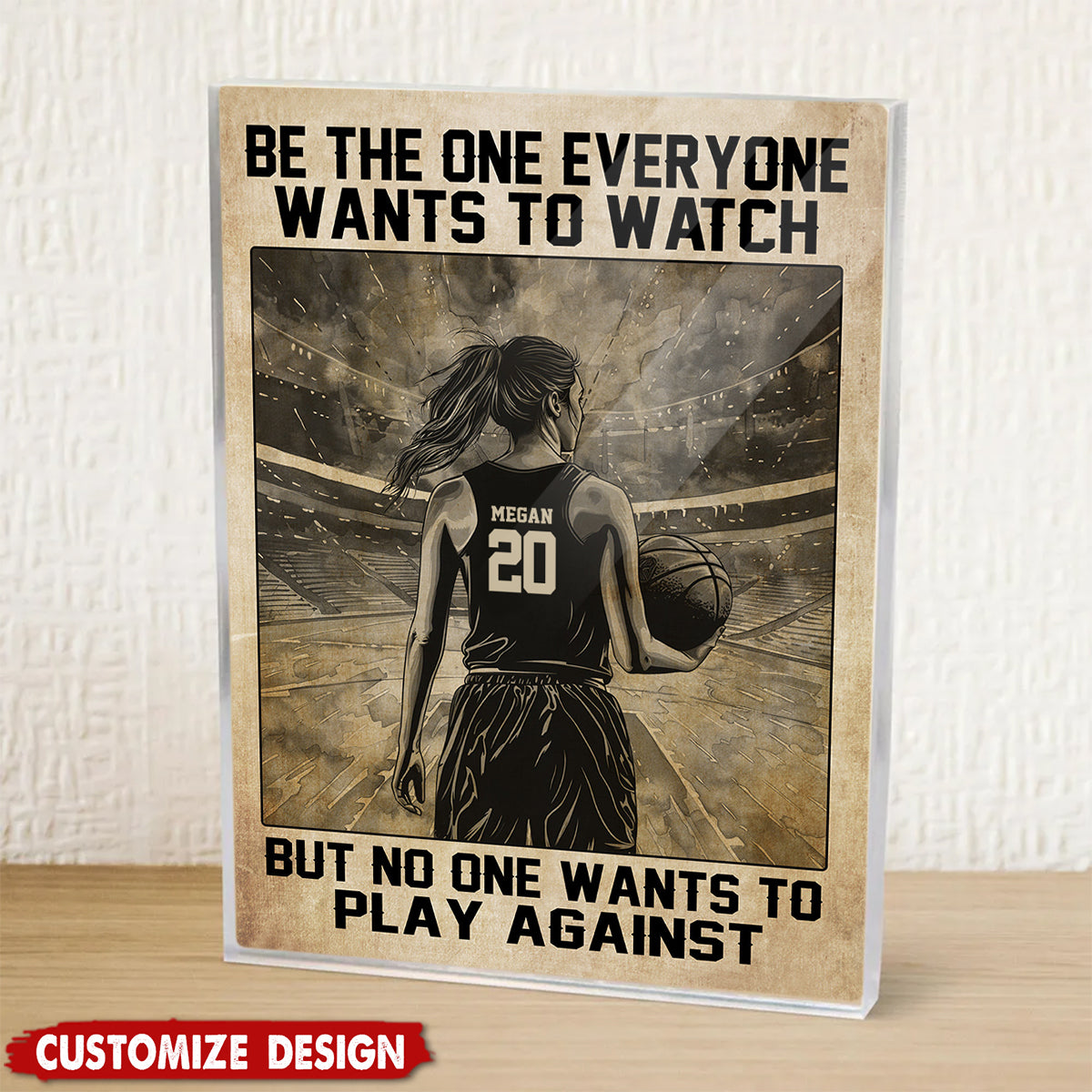 Personalized Basketball Acrylic Plaque - Gift For Basketball Lovers