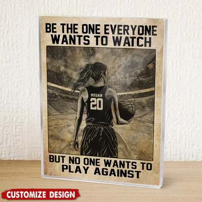 Personalized Basketball Acrylic Plaque - Gift For Basketball Lovers