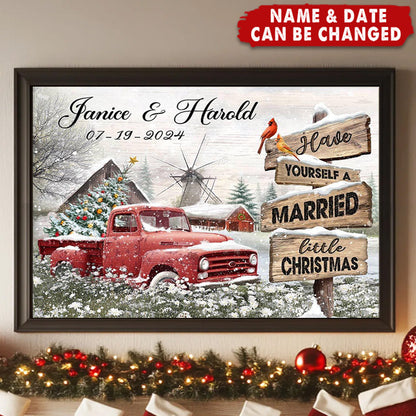 Married Little Christmas - Personalized Christmas Poster / Canvas