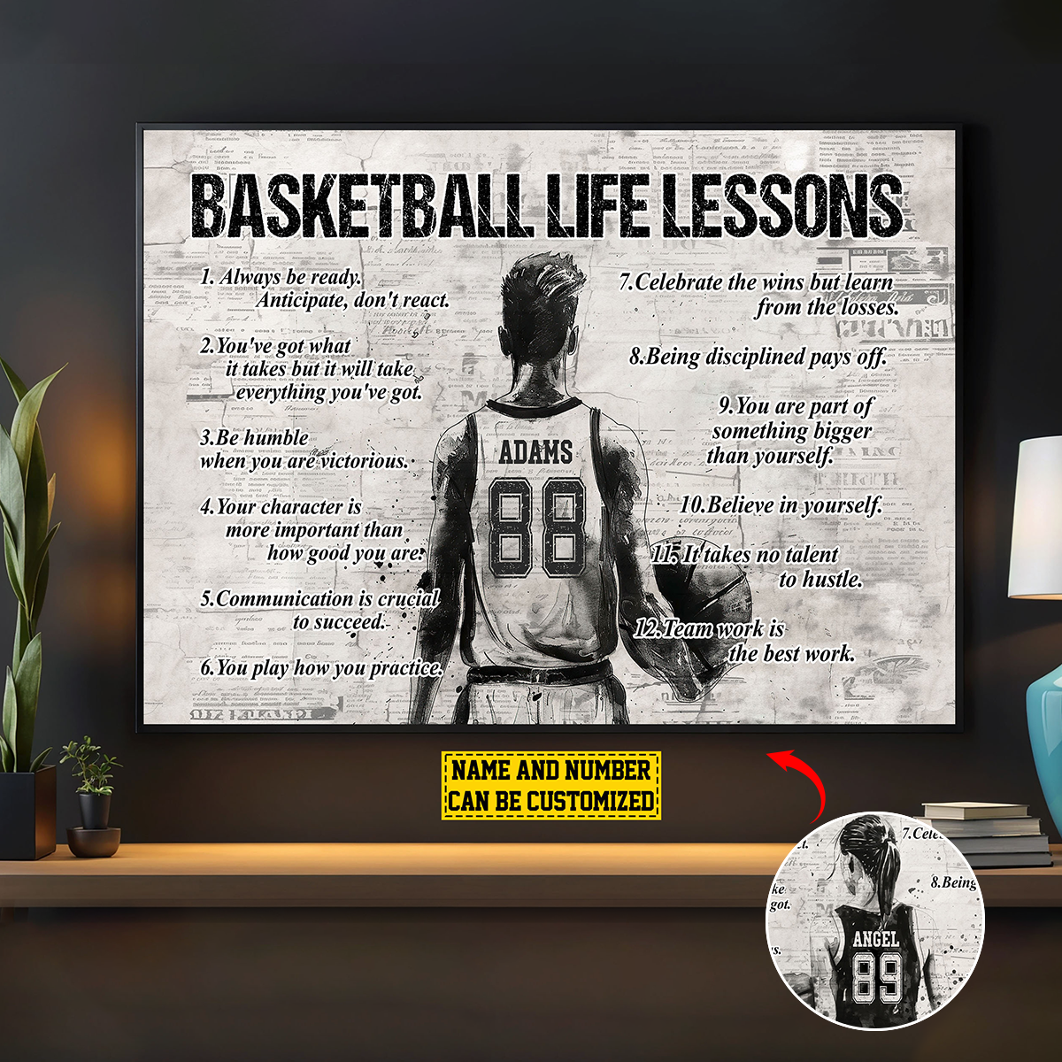 Basketball Life Lessons - Personalized Custom Poster / Canvas