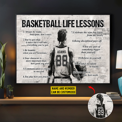 Basketball Life Lessons - Personalized Custom Poster / Canvas