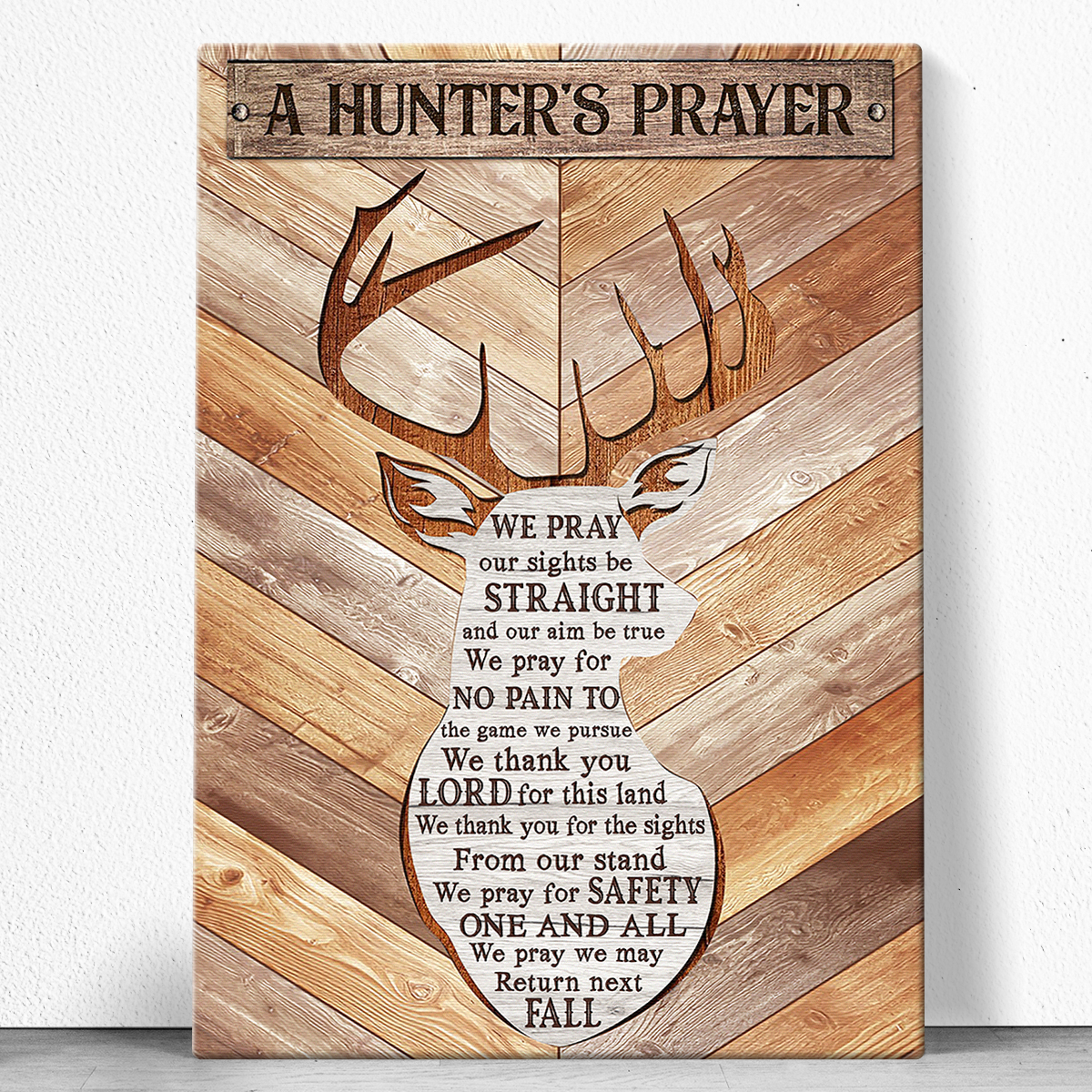 Personalized Customized Home Decor A Hunter's Prayer Canvas / Poster - Custom Gift For Family Members