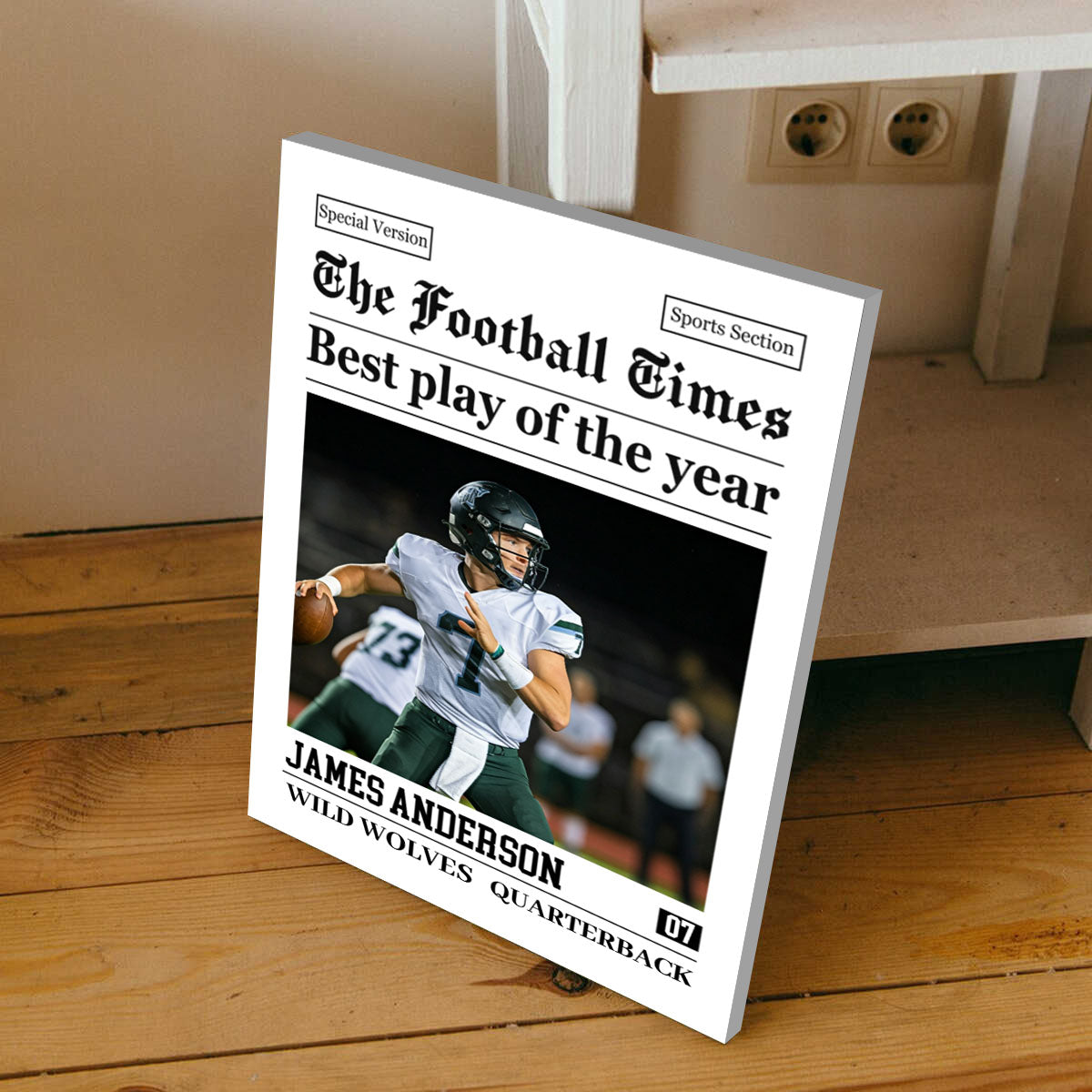 Rookie Today Champion Tomorrow - Personalized Custom Photo American Football Poster / Canvas