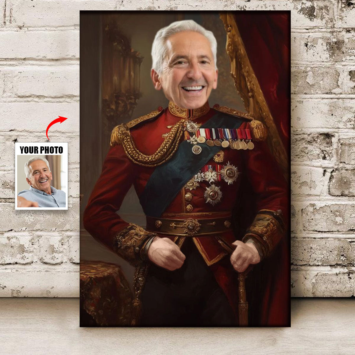 Custom Photo Royal Painting Style For Dad, Grandpa - Personalized Poster / Canvas