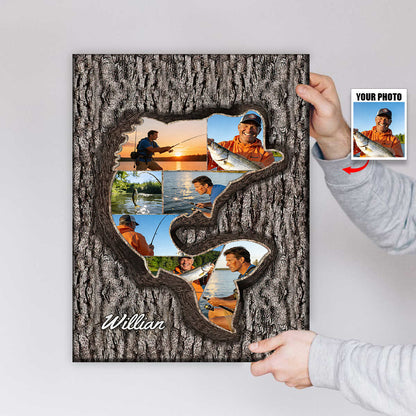 Personalized Fishing Photo Collage Poster / Canvas - Custom Father’s Day Gift for Dad