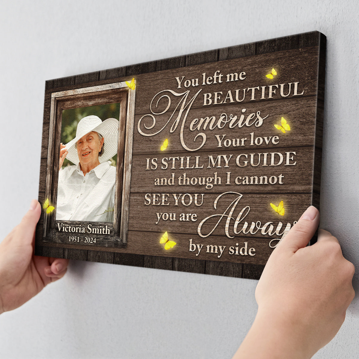 You Left Me Beautiful Memories - Personalized Customized Photo Memorial Canvas / Poster
