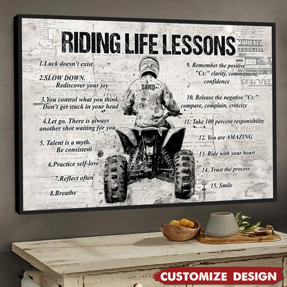 Personalized 4 Wheeler Riding Life Lessons Poster / Canvas - Gift For 4-Wheeler Riders
