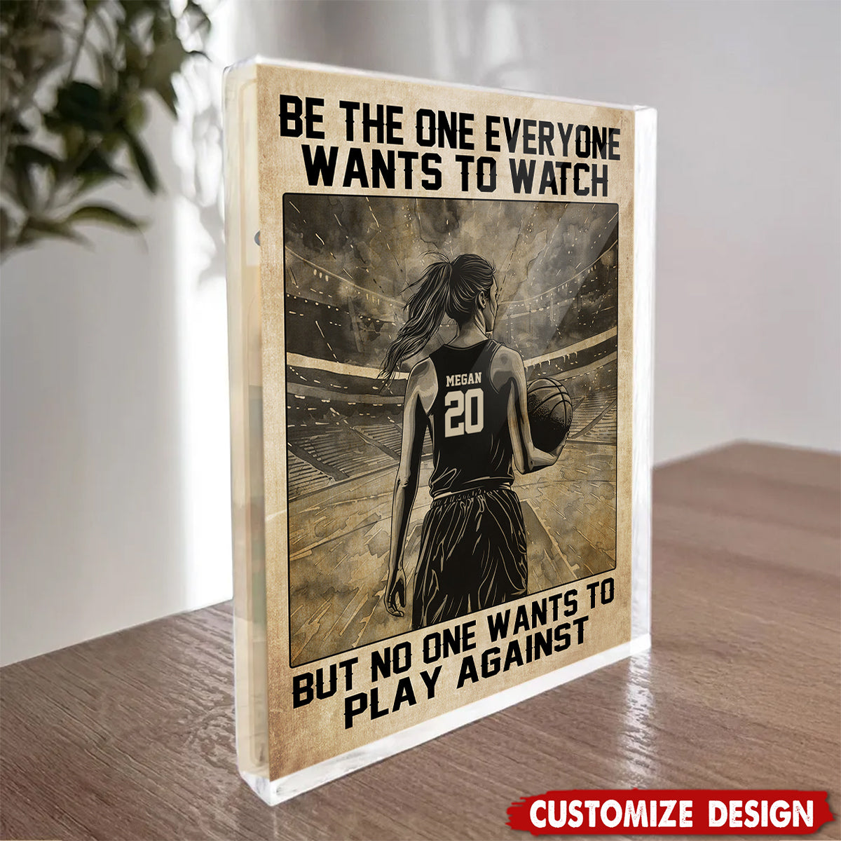Personalized Basketball Acrylic Plaque - Gift For Basketball Lovers