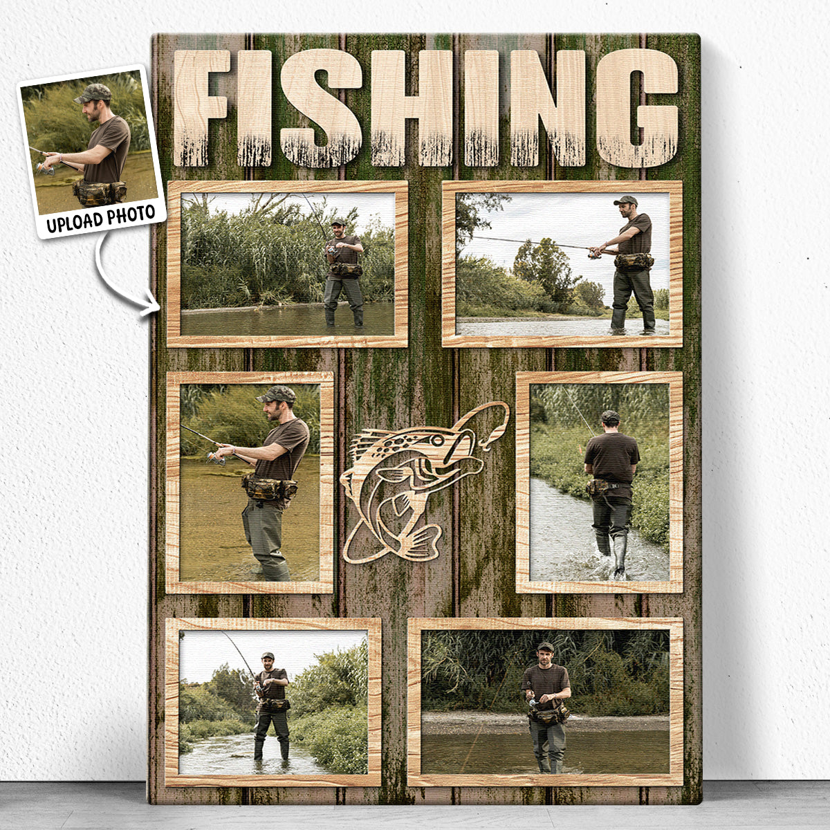 Personalized Custom Fishing Photo Canvas / Poster - Gift For Fishing Lovers
