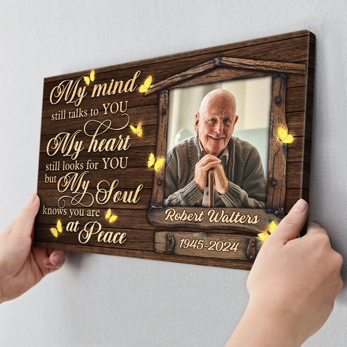 My Mind Still Talks To You - Personalized Customized Photo Memorial Canvas / Poster