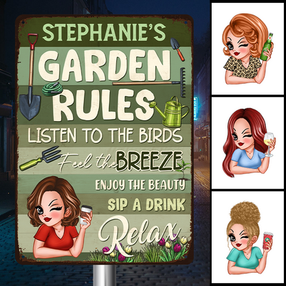 Garden Rules - Personalized Customized Metal Sign
