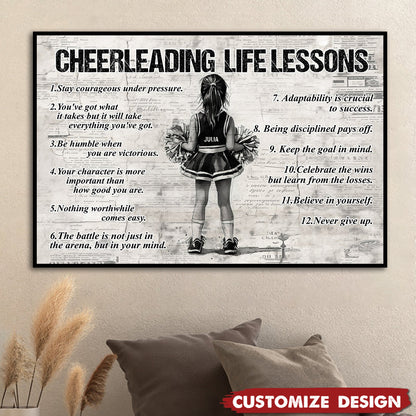 Personalized Cheerleader Poster / Canvas - Gift for Kids & Cheerleading Lovers