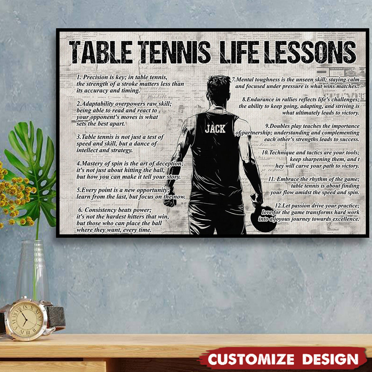 Personalized Table Tennis Life Lessons Poster / Canvas - Gift For Table Tennis Lovers