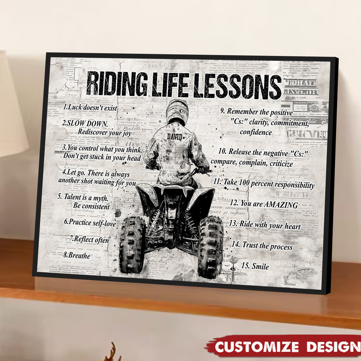 Personalized 4 Wheeler Riding Life Lessons Poster / Canvas - Gift For 4-Wheeler Riders