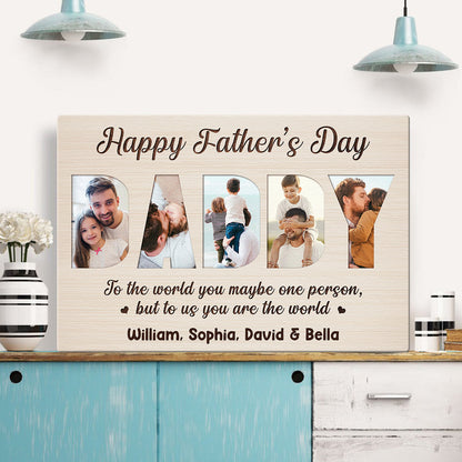 Personalized Happy Father’s Day Canvas / Poster - Custom Photo Gift for Dad