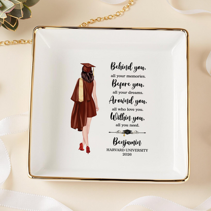 Personalized Graduation Jewelry Dish - Class of 2026 Gift for Her