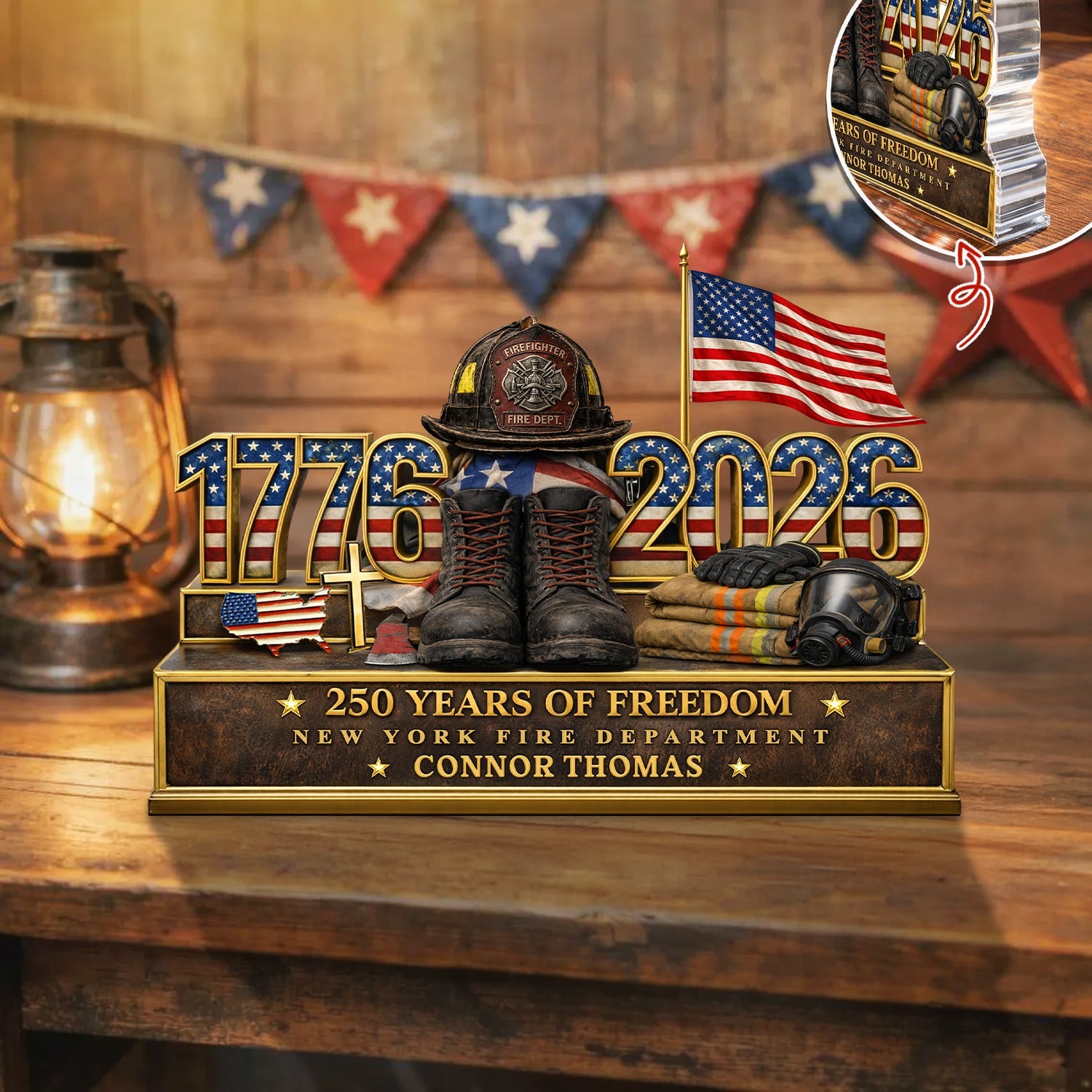 250 Years Of Freedom 1776–2026 - Personalized Acrylic Block Plaque