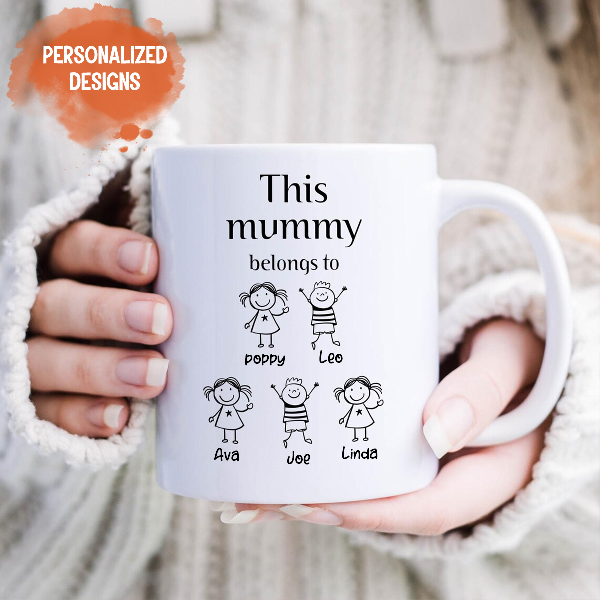 Personalized This Grandpa/Grandma Belongs To Mug - With Grandchildren Names