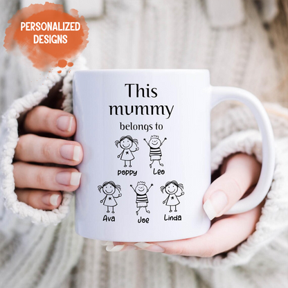 Personalized This Grandpa/Grandma Belongs To Mug - With Grandchildren Names