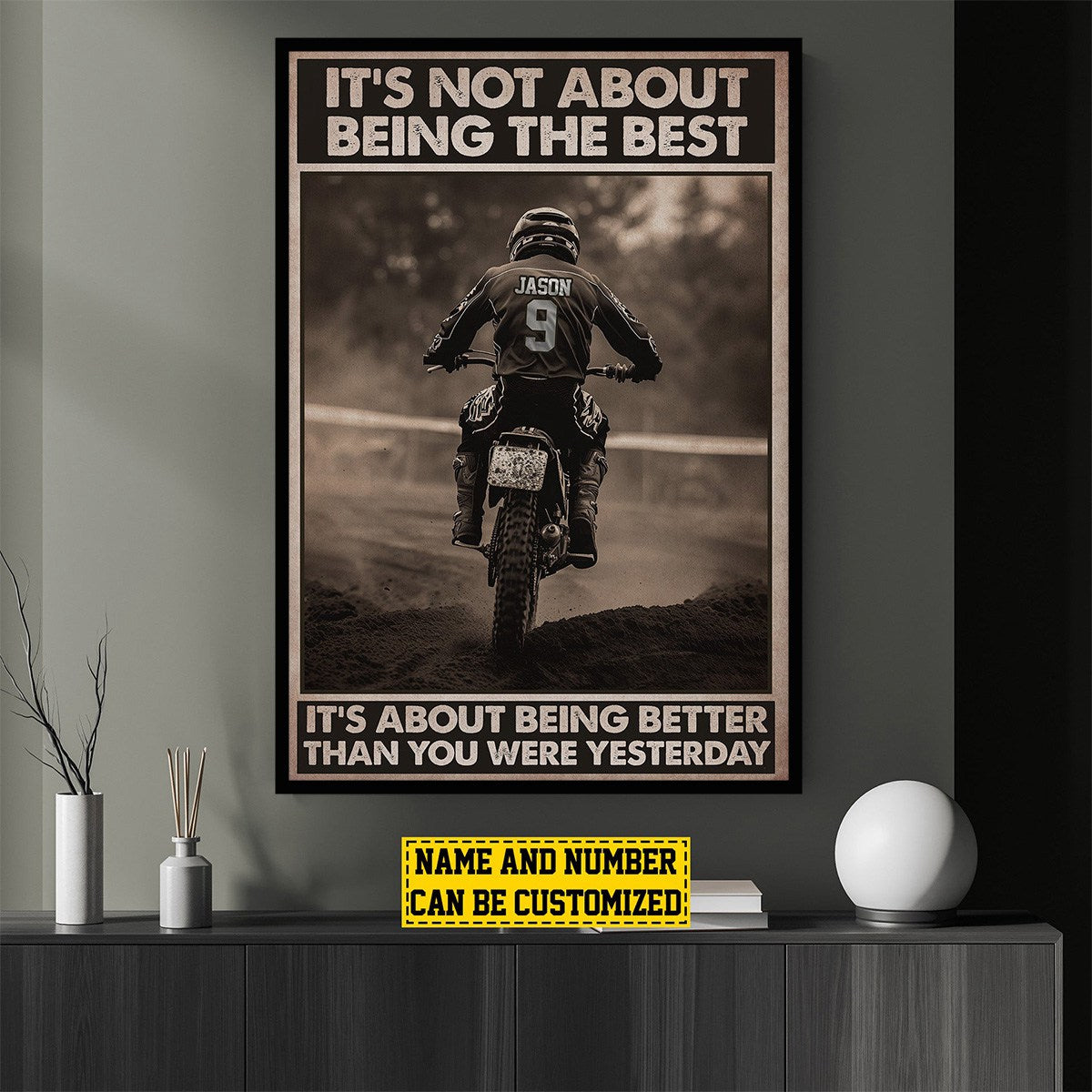 Custom It’s Not About Being The Best Motocross Poster / Canvas - Personalized Gift for Kids