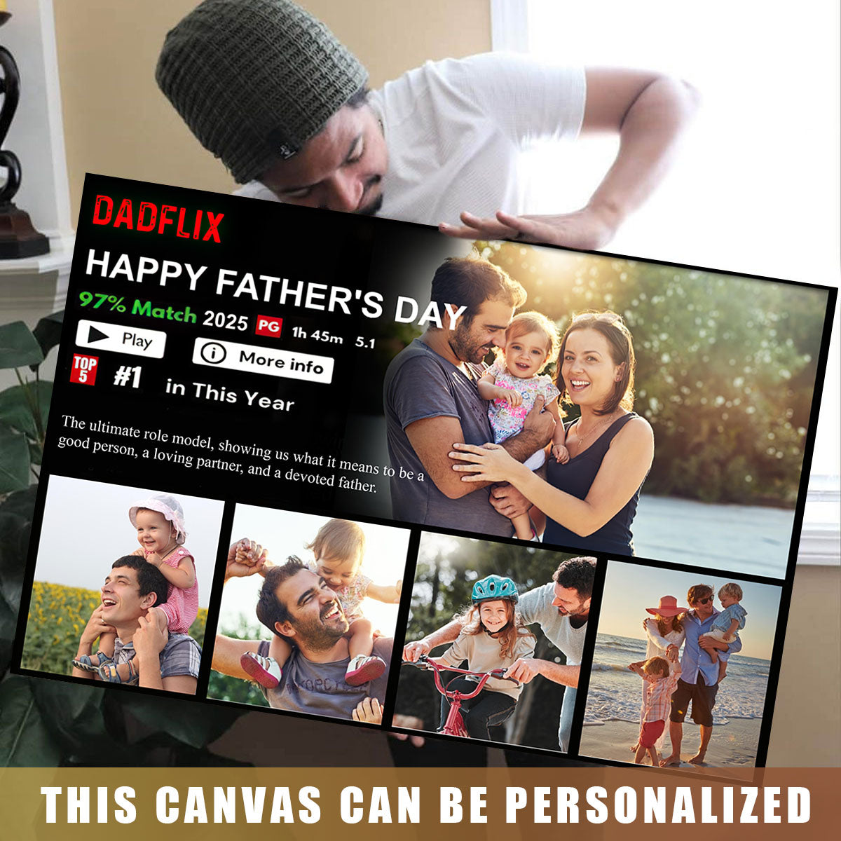 Personalized Dadflix Movie Canvas / Poster - Father’s Day Gift for Dad
