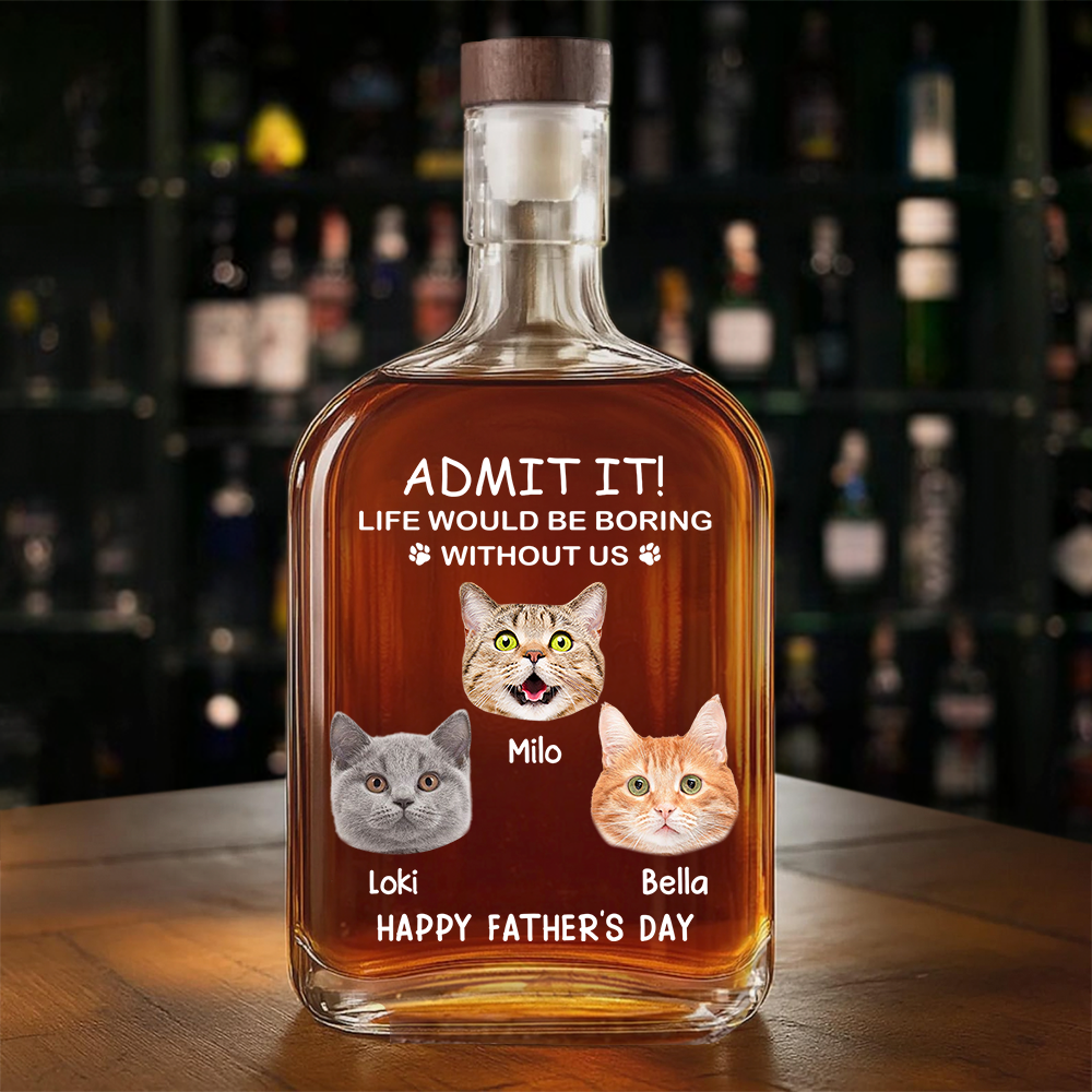 Personalized Life Would Be Boring Without Me Whiskey Glass - Custom Dog or Cat Face Photo Gift