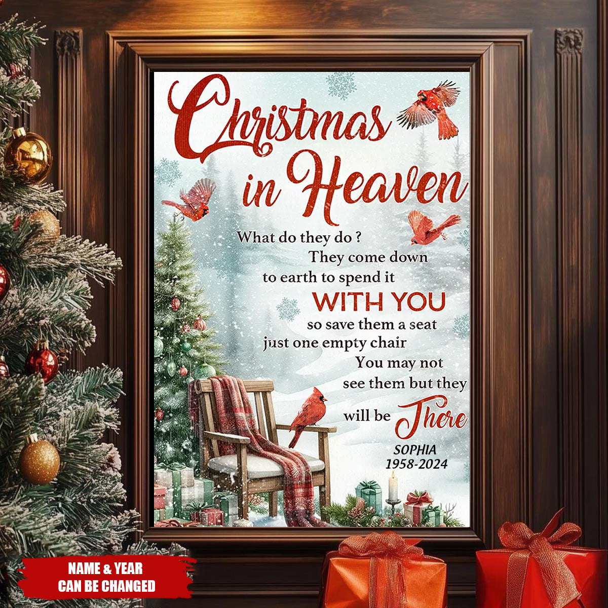 Christmas In Heaven – Personalized Memorial Christmas Poster / Canvas