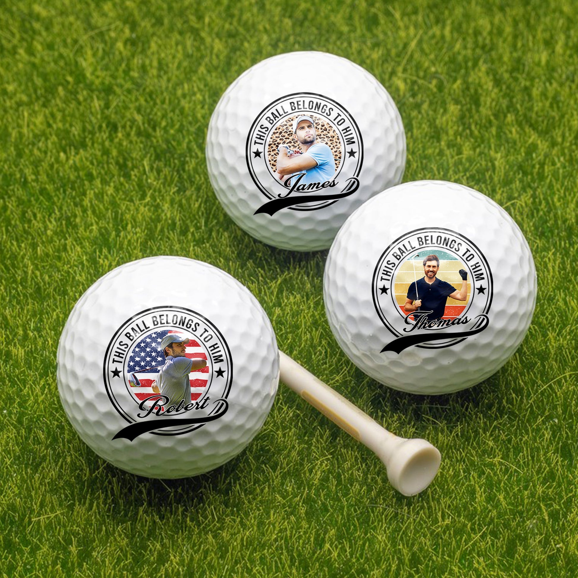 Custom Photo Personalized Golf Ball personalization view for Dad