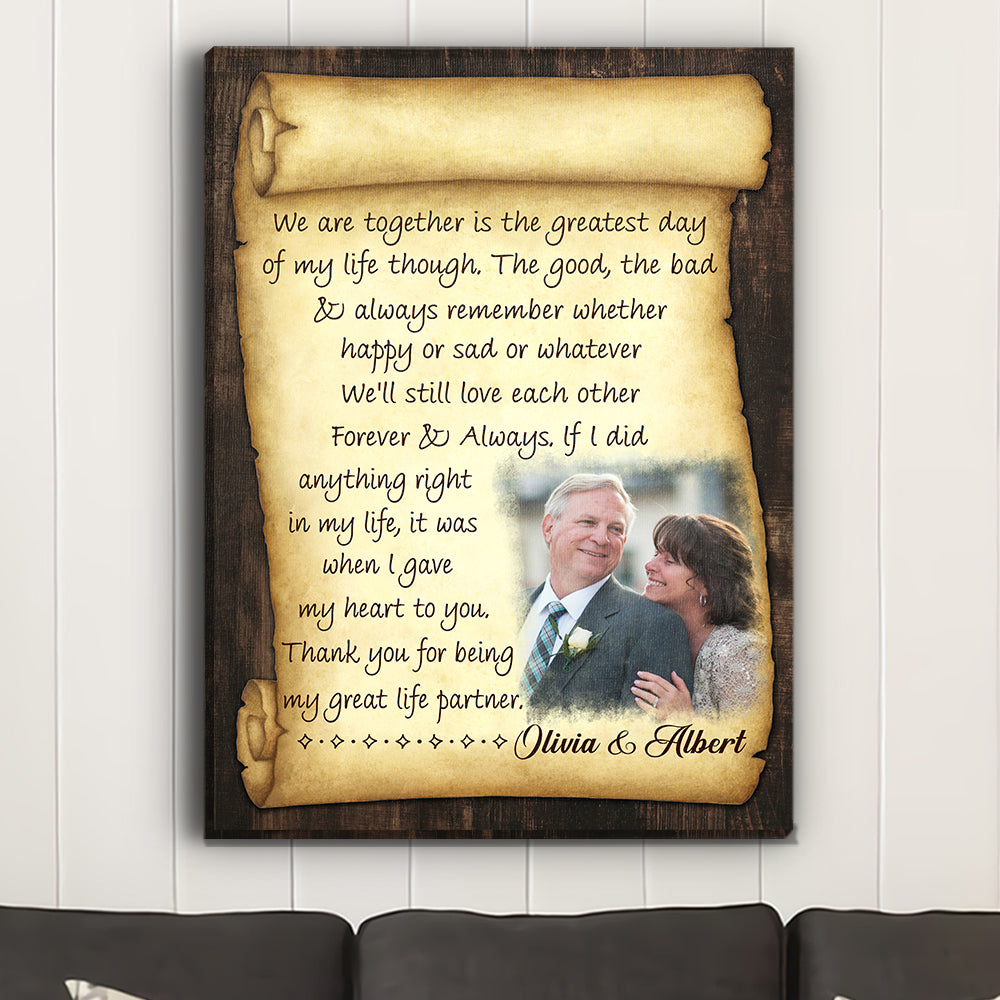 Greatest Day Of My Life - Personalized Custom Photo Canvas