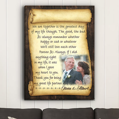 Greatest Day Of My Life - Personalized Custom Photo Canvas