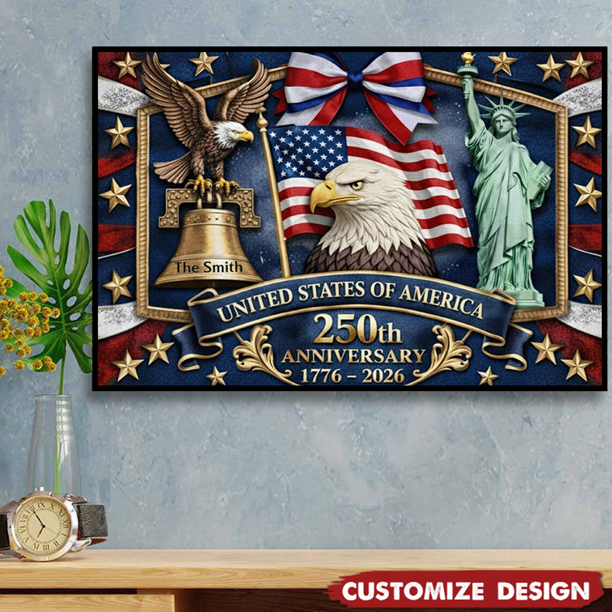 USA 250th Anniversary - Personalized Custom Patriot Poster / Canvas