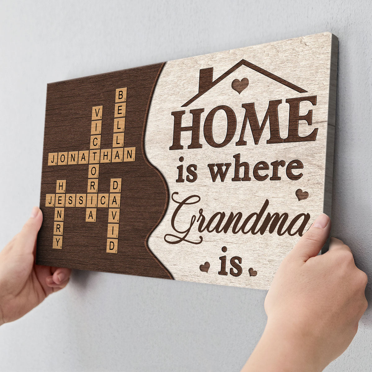 Home Is Where Grandma Is - Personalized Custom Family Crossword Canvas / Poster