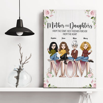 Heartfelt Personalized Mother Daughter Canvas Wall Art: "Best Friends Forever"