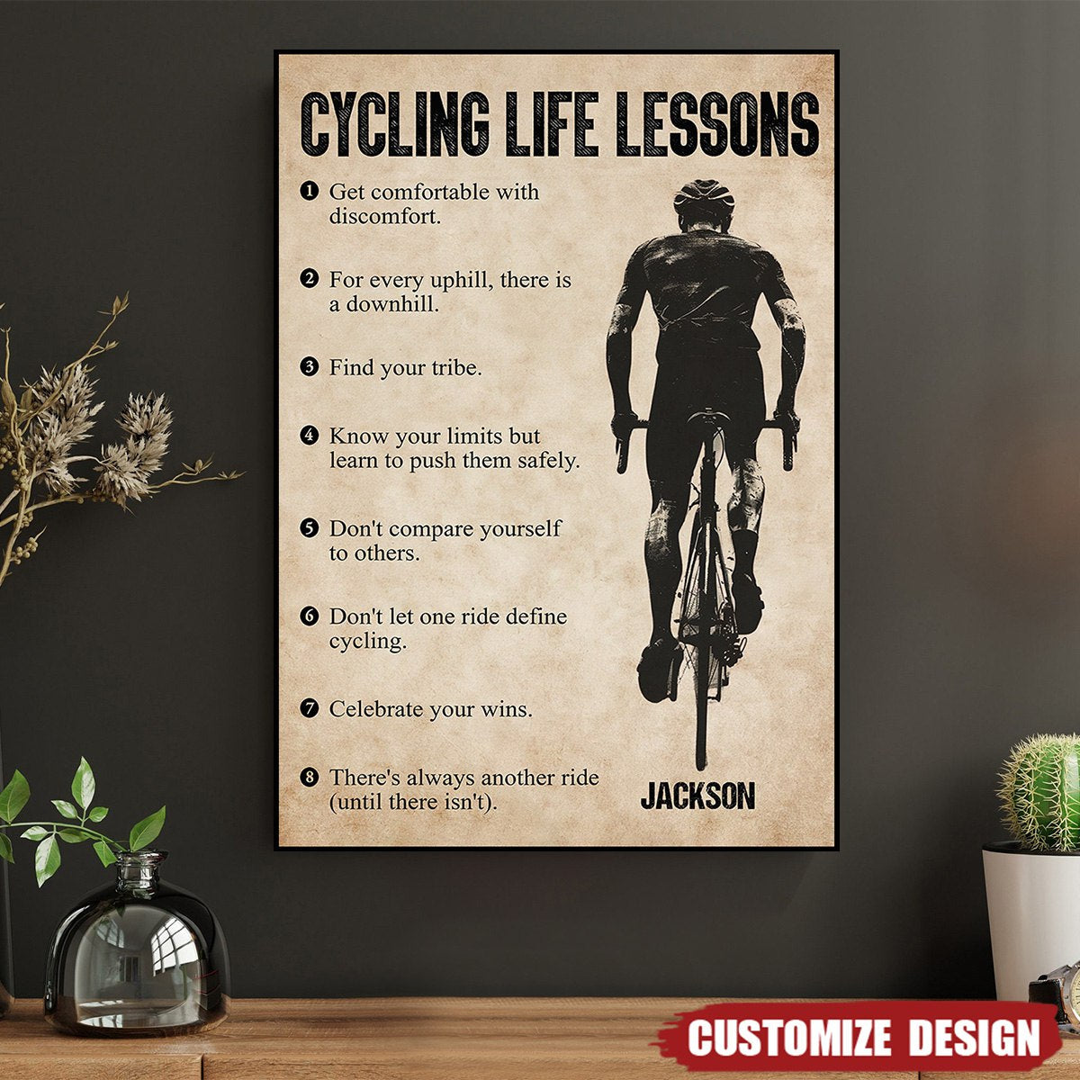 Personalized Cycling Life Lessons Poster / Canvas - Custom Gift For Cycling Lovers
